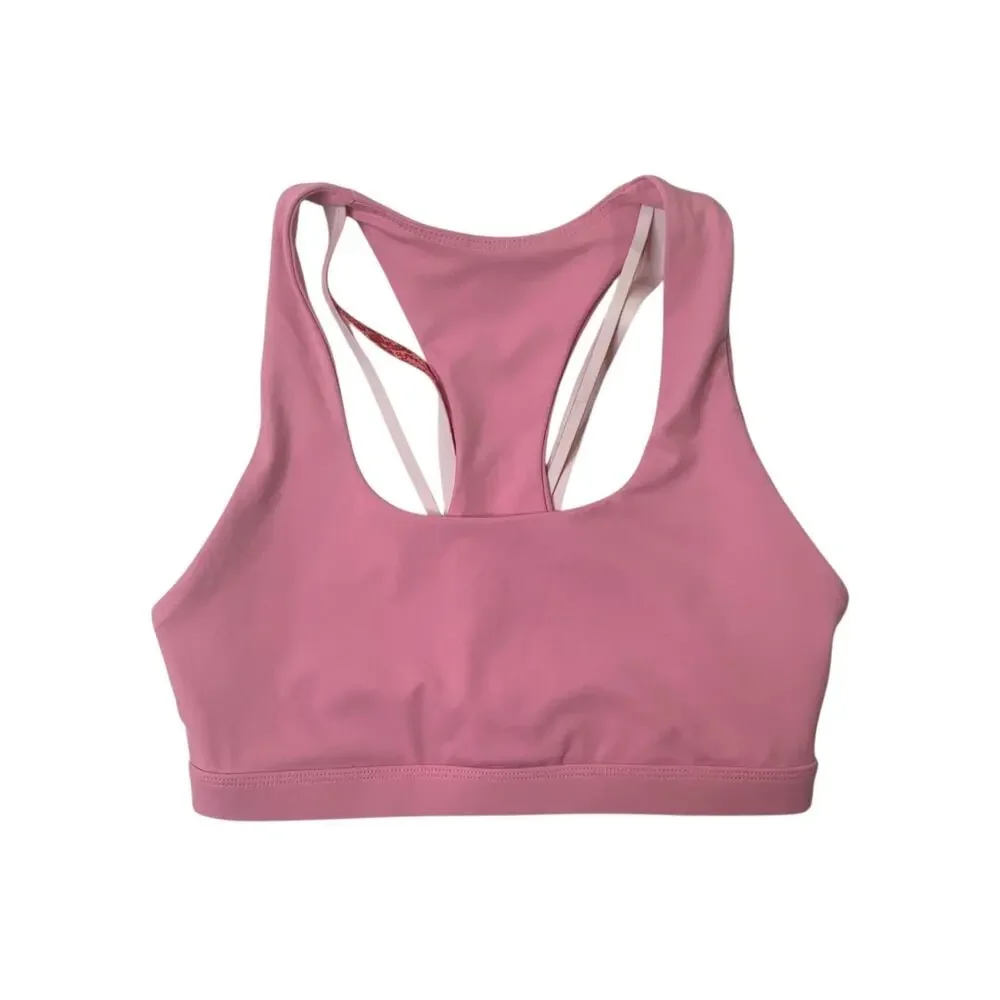 Fabletics Sports Bra Womens XS Extra Small‎ Pink Red Kessler Cross Back Yoga